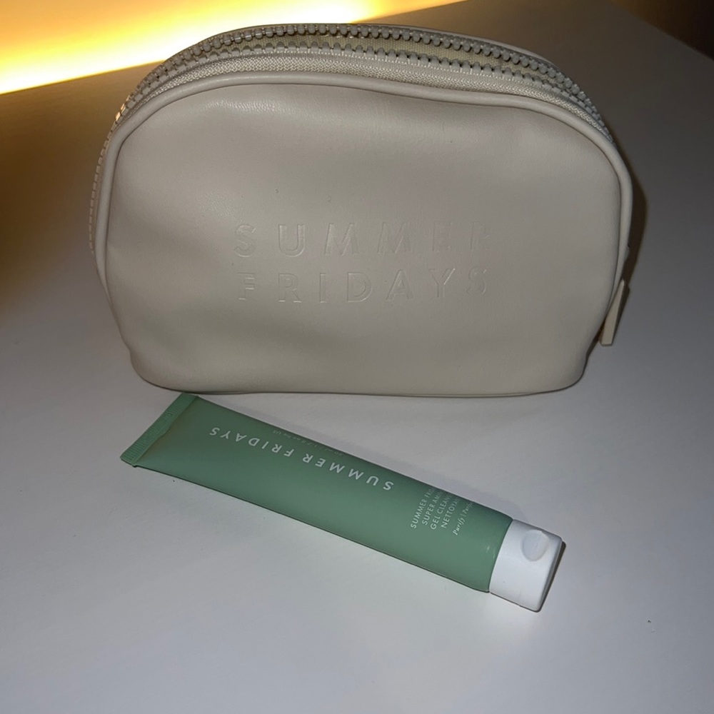 Summer Fridays pouch and travel Amino Gel cleanser